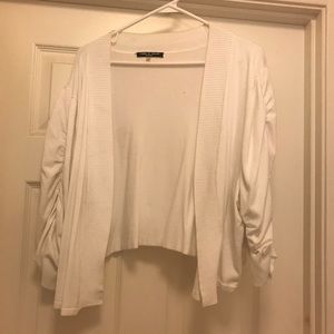 Cable & Gauge 1X White Half Cardigan